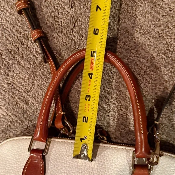 Dooney & Bourke Pebble Grain Zip Zip Satchel in White - Picture 14 of 15